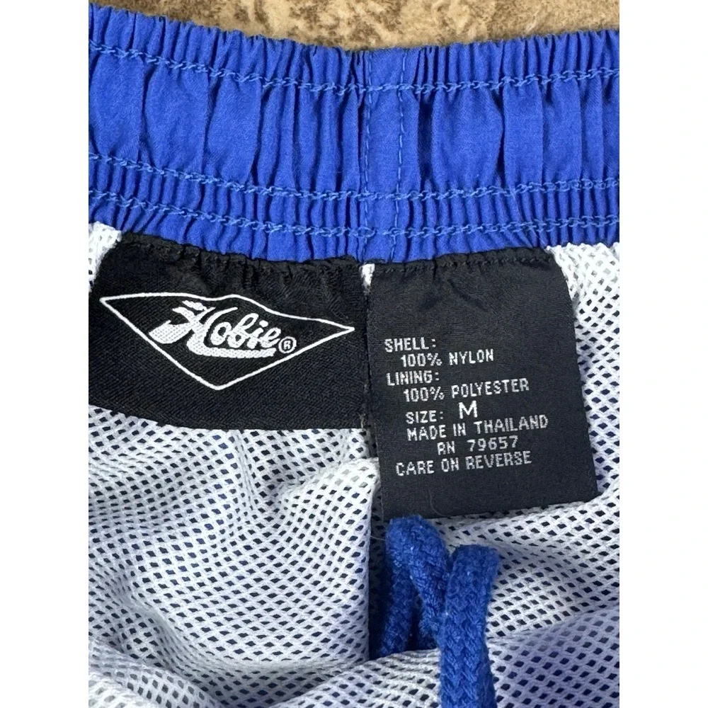 Vintage Color Block Hobie Mens Swimsuit 90s Swim Shorts Blue Multicolor Medium - Picture 4 of 9
